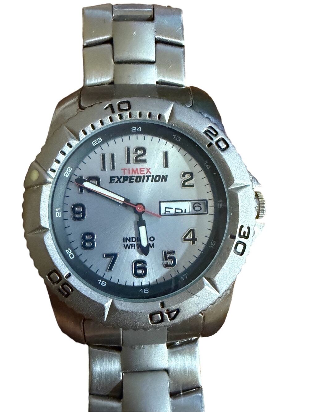 Timex Expedition Indiglo Men's Watch Stainless Steel Date WR 50M